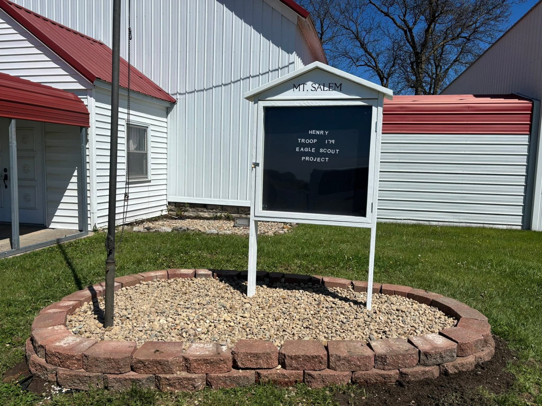 Restored Mt. Salem Baptist Church sign