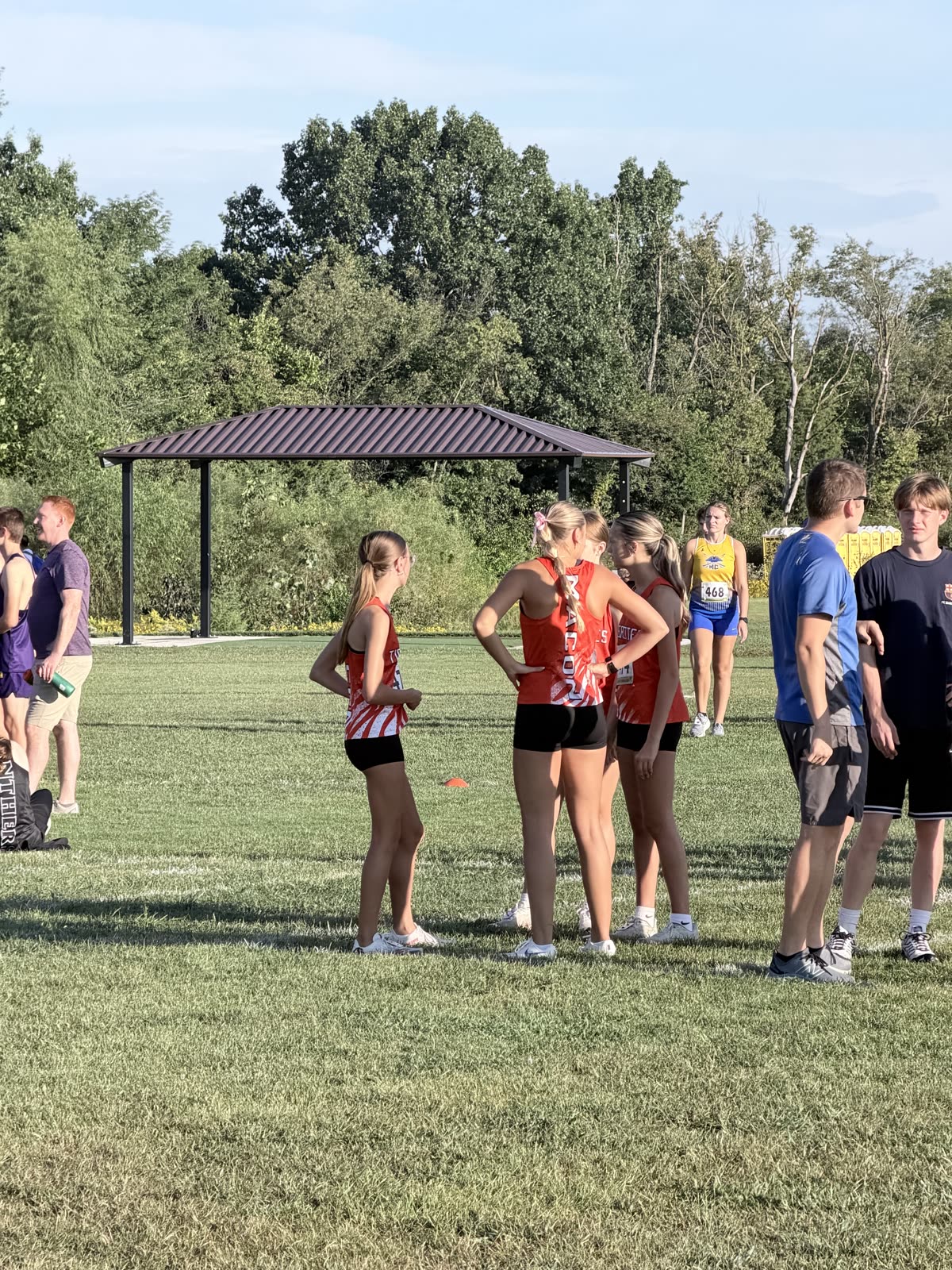 Macon runners wait on the grounds at the Father Tolton Invitational Sept. 12 at Gans Creek in Columbia. Photo submitted by Thomas Kirkland.